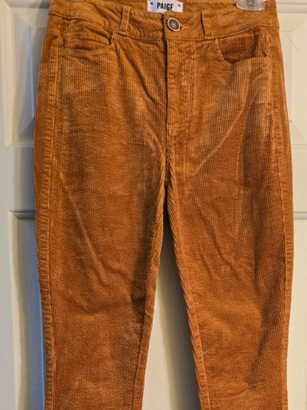 Paige Hoxton Ankle Corduroy Skinny Jeans in Marigold